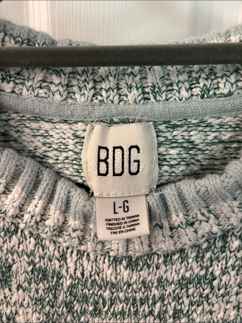 BDG Urban Outfitters Clark Sweater in Green/White, size Large, NWOT - Picture 8 of 10